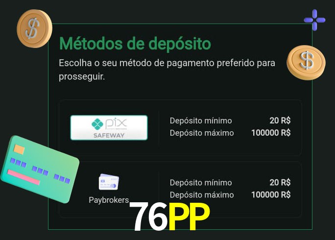 O cassino 76PP oferece uma grande variedade de métodos de pagamento